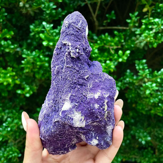 Natural Calcite Crystal Cluster with Purple Mineral Coating | 420g | 14.5× 7.5 × 4.5cm | Carbonate Minerals | Inner Mongolia, China