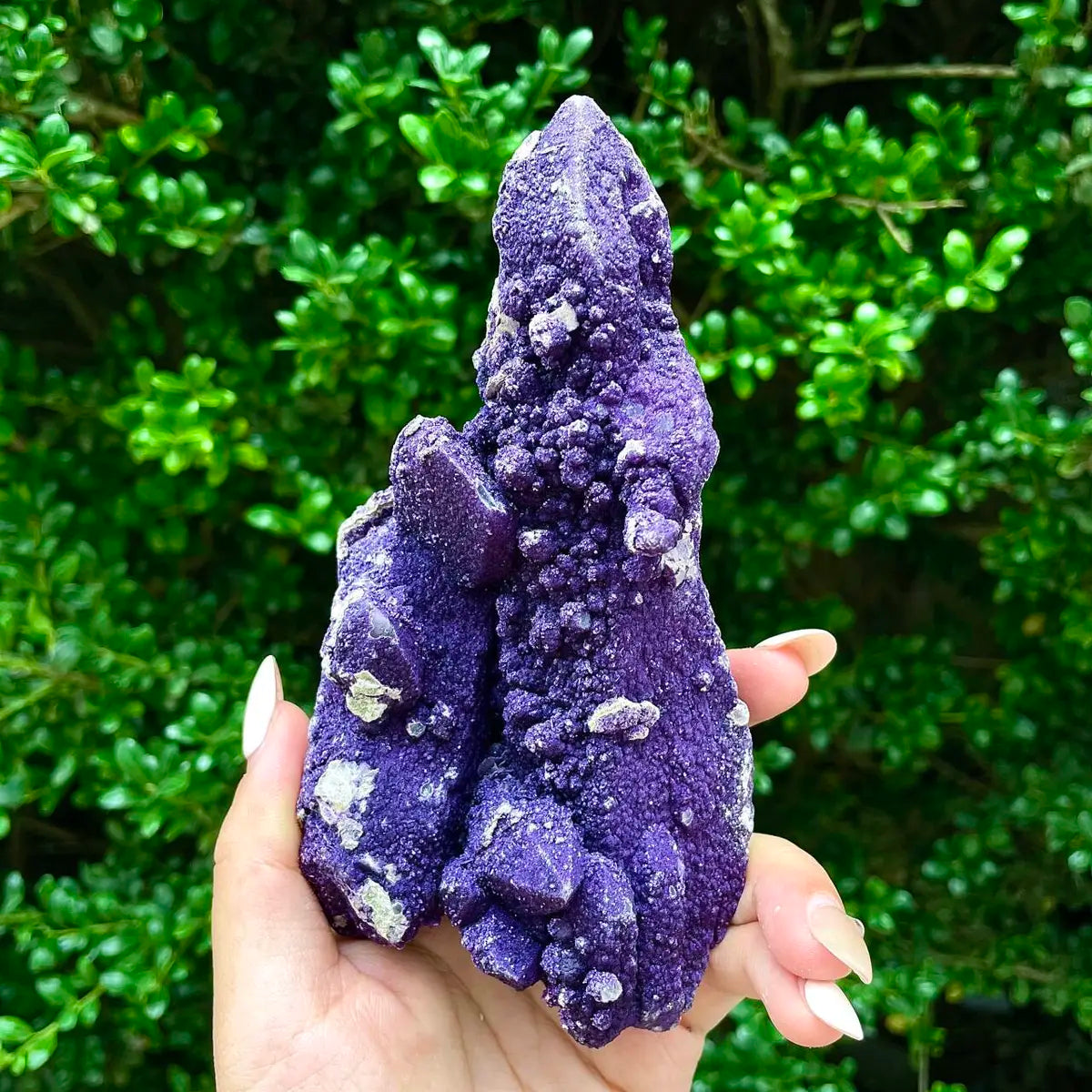Natural Calcite Crystal Cluster with Purple Mineral Coating | 420g | 14.5× 7.5 × 4.5cm | Carbonate Minerals | Inner Mongolia, China