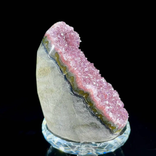 Museum Grade Natural Brazilian Rainbow Quartz Crystal Cluster with Polished Base | 340g | 9.5*5*6.5 cm | Collector Mineral Specimen | Brazil