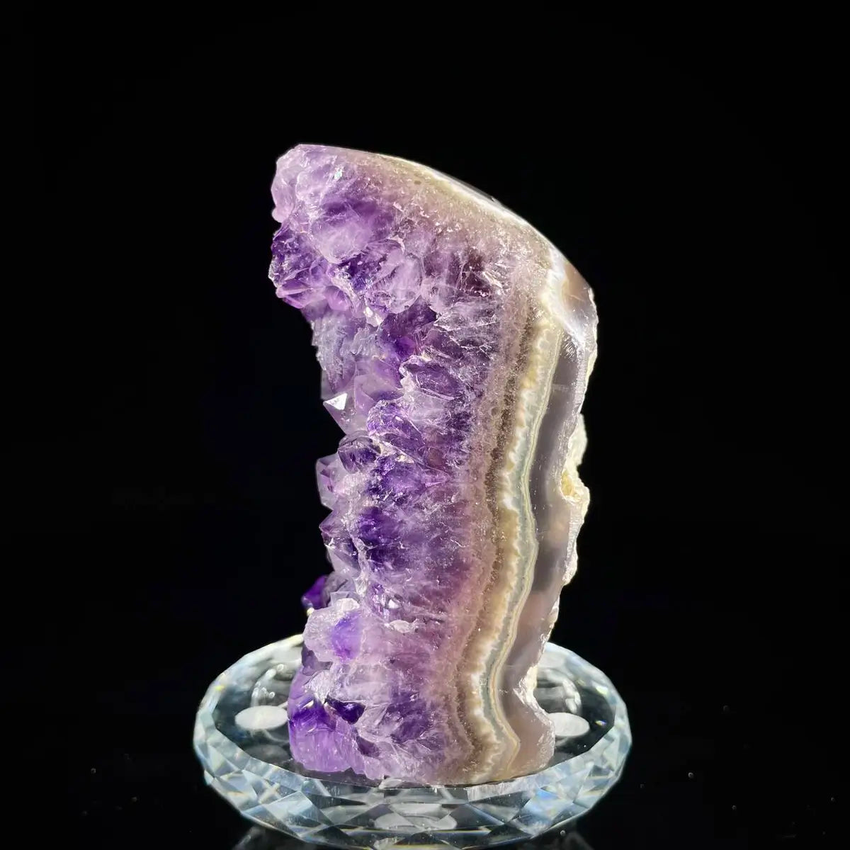 Natural Amethyst Crystal Cluster with Polished Base | 360g | 9*5*4 cm | Quartz Mineral Specimen | Uruguay