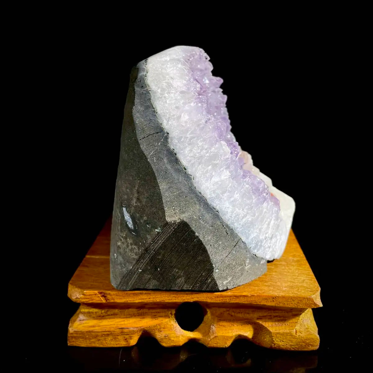 Natural Uruguayan Amethyst Crystal Cluster with Calcite Association | 720g | 9 × 8.5× 7.5cm | Quartz & Carbonate Mineral Specimen | Uruguay