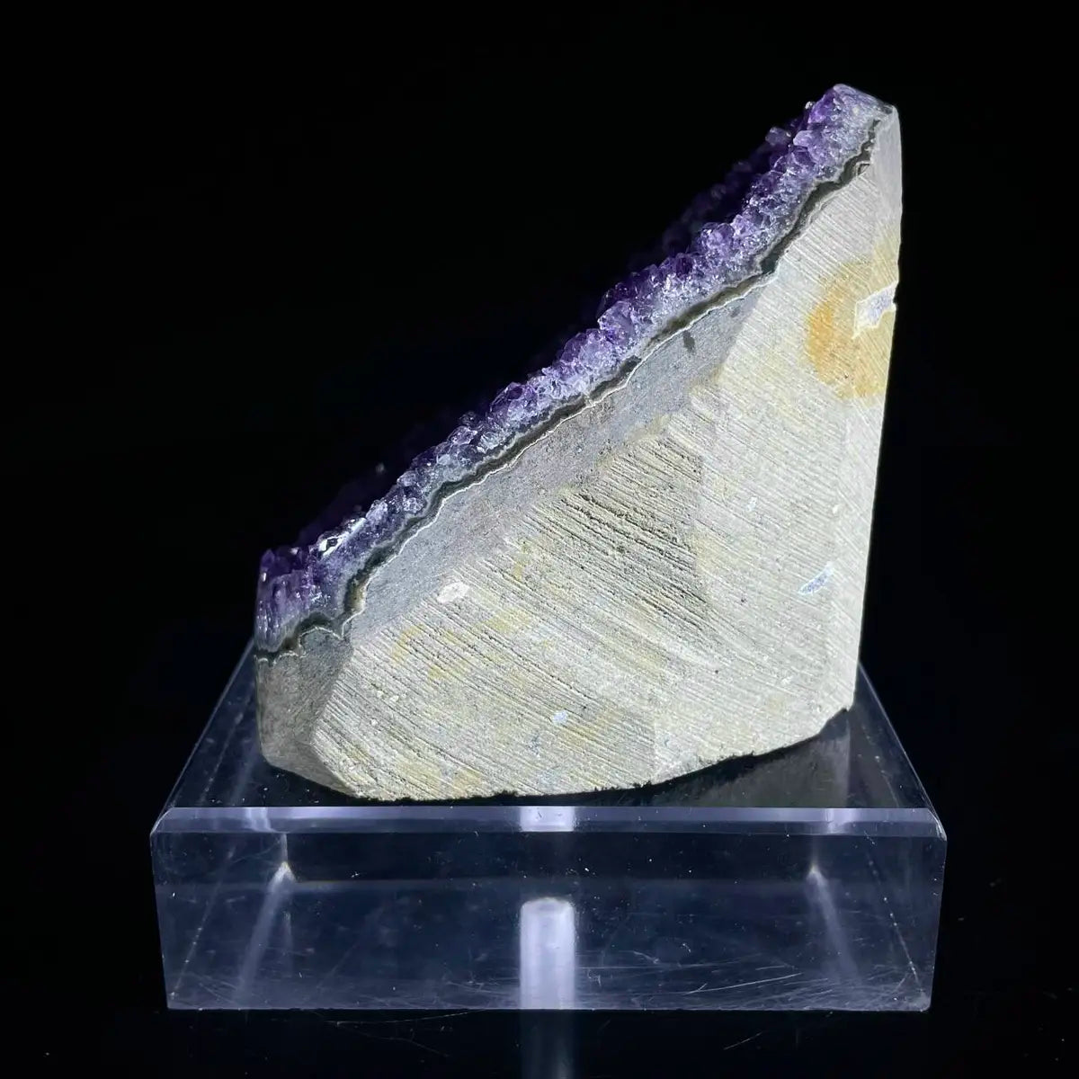 Natural Amethyst Crystal Cluster with Polished Base | 910g | 8.5*12.5*9 cm | Quartz Mineral Specimen | Uruguay