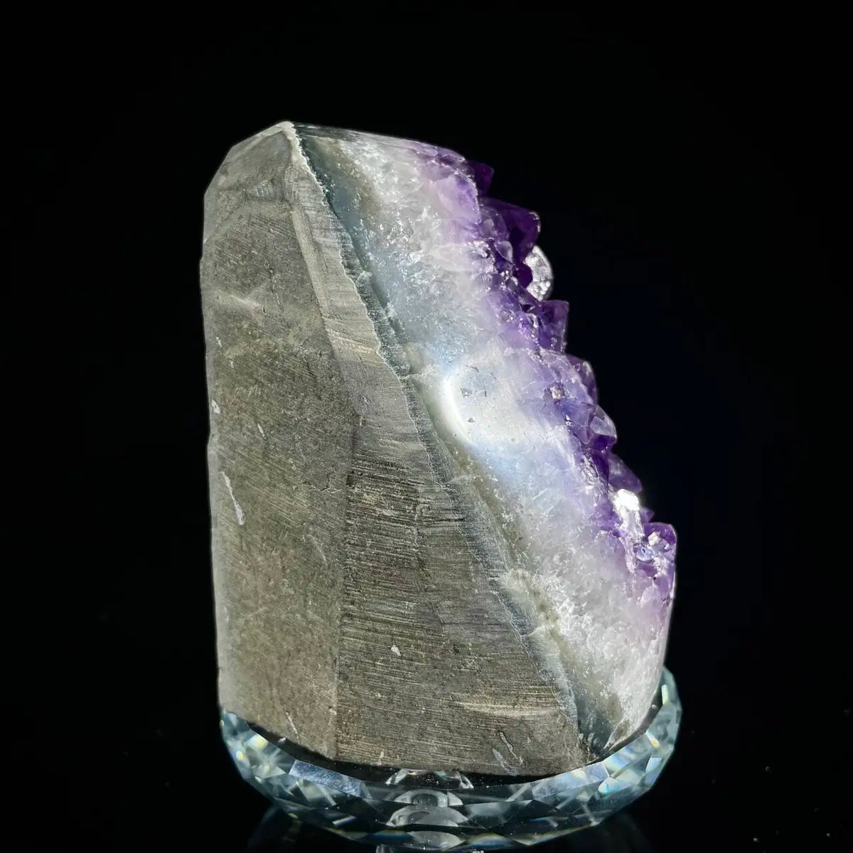 Natural Amethyst Crystal Cluster with Polished Base | 530g | 8.5*6*8 cm | Quartz Mineral Specimen | Uruguay