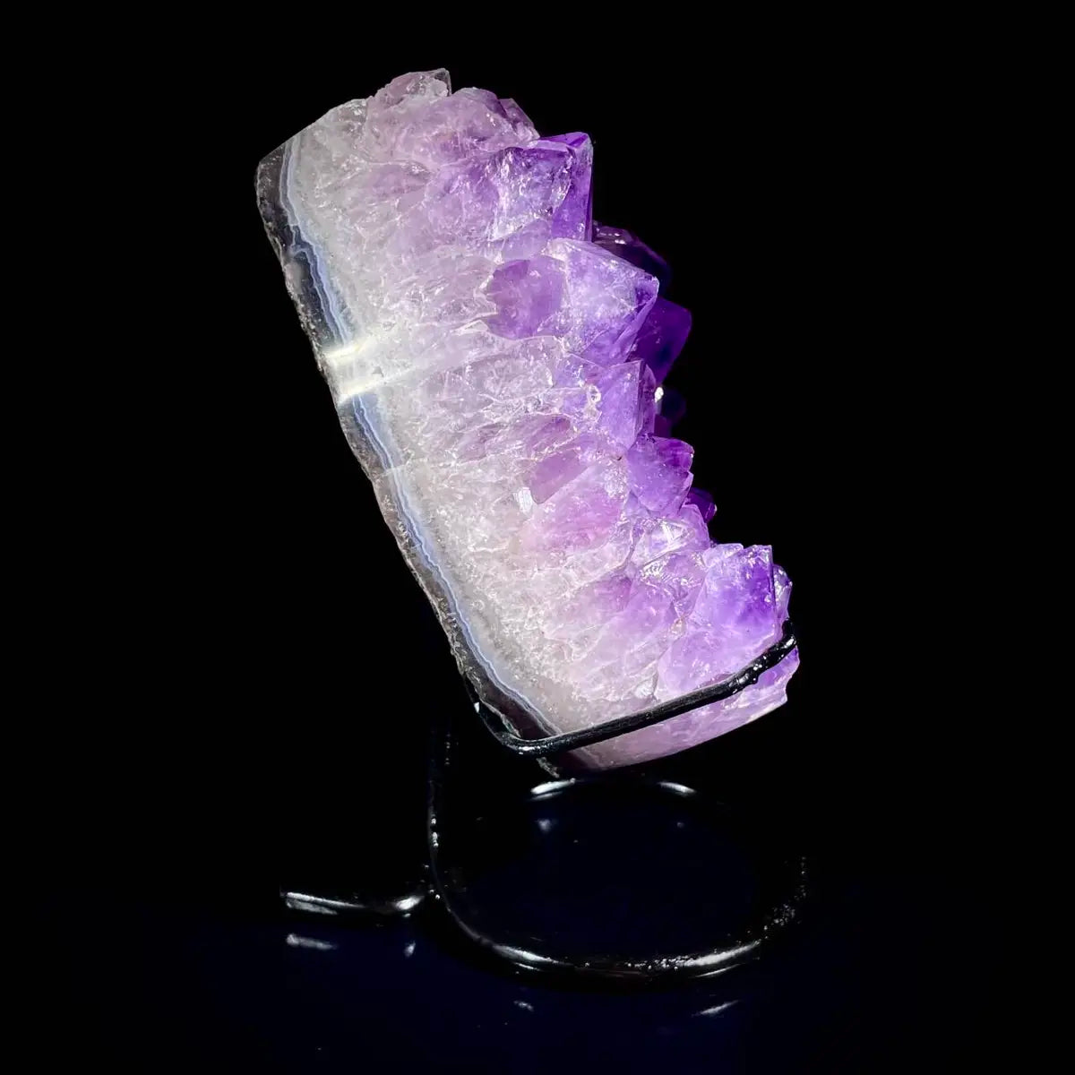 Natural Crystal-Shaped Amethyst Cluster on Stand | Museum Grade Display Mineral Specimen | Decorative Home & Office Decor | 1320 g | 10*7*6 cm