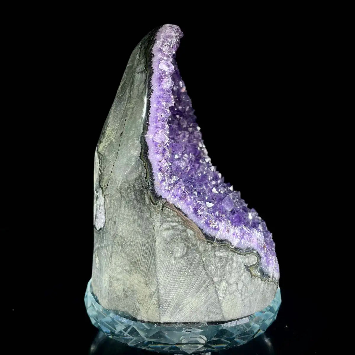 Natural Uruguay Amethyst Crystal Cluster on Matrix | Rare Quartz Mineral Specimen | Mineral Collection | 1050 g | 12.5*9*9 cm