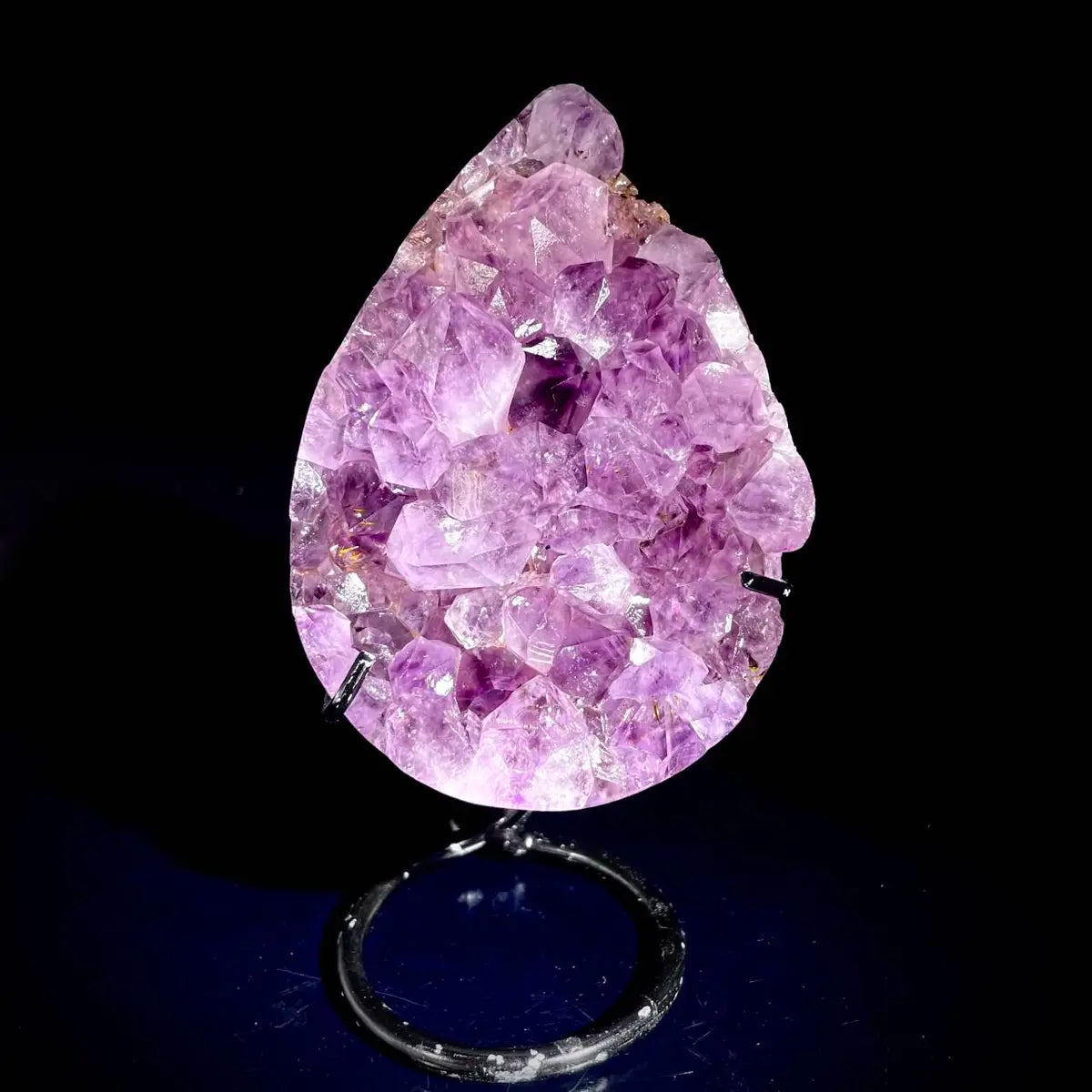 Natural Crystal-Shaped Amethyst Cluster on Stand | Museum Grade Display Mineral Specimen | Decorative Home & Office Decor | 810 g | 15*8*5 cm