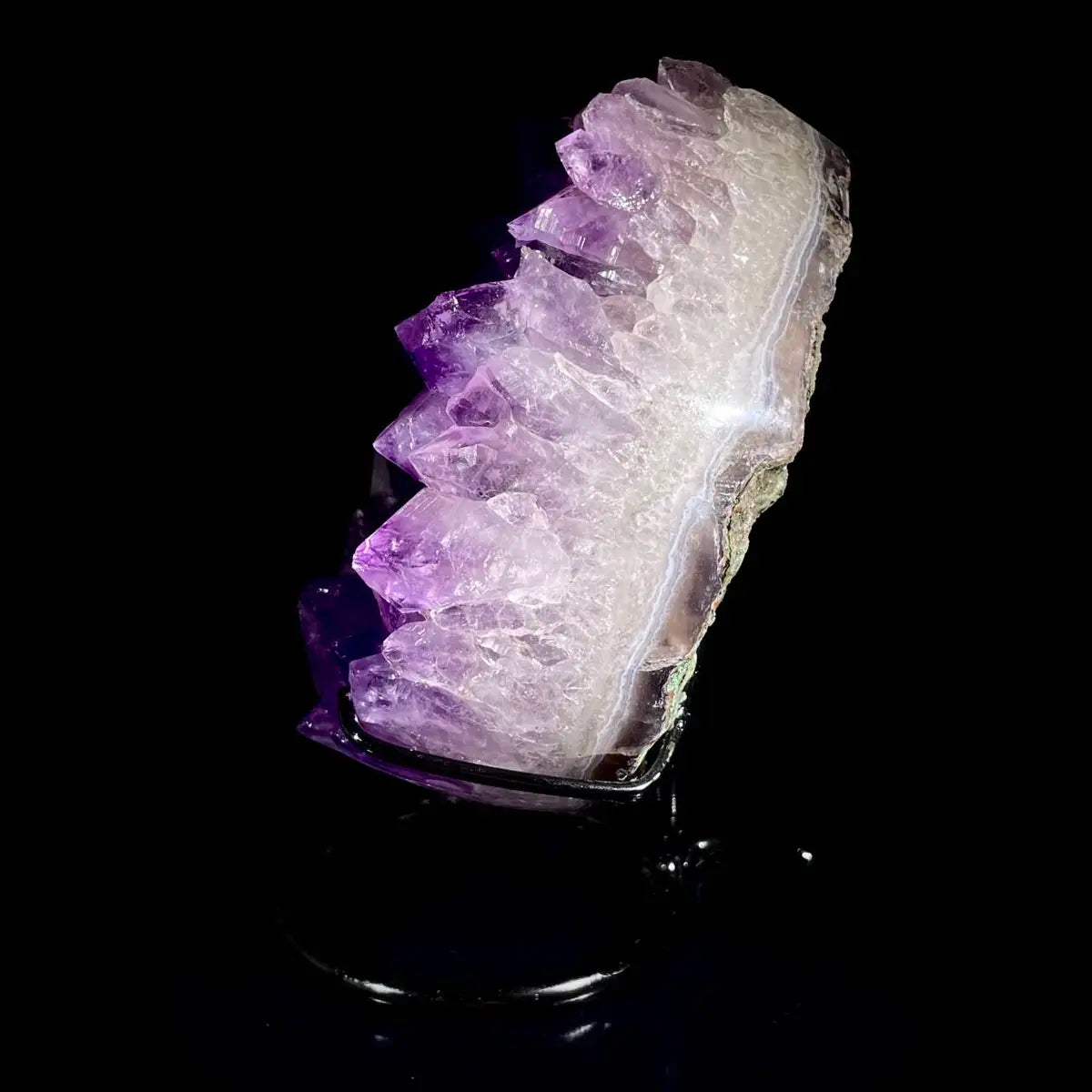 Natural Crystal-Shaped Amethyst Cluster on Stand | Museum Grade Display Mineral Specimen | Decorative Home & Office Decor | 1320 g | 10*7*6 cm