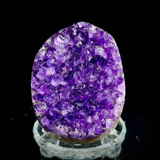 A456-Natural Uruguay Amethyst Crystal Cluster on Matrix | Rare Quartz Mineral Specimen | Mineral Collection | 850 g | 10*8*7.5 cm