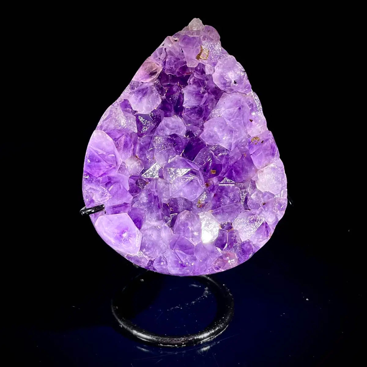 Natural Crystal-Shaped Amethyst Cluster on Stand | Museum Grade Display Mineral Specimen | Decorative Home & Office Decor | 920 g | 9*14.5*6.5 cm