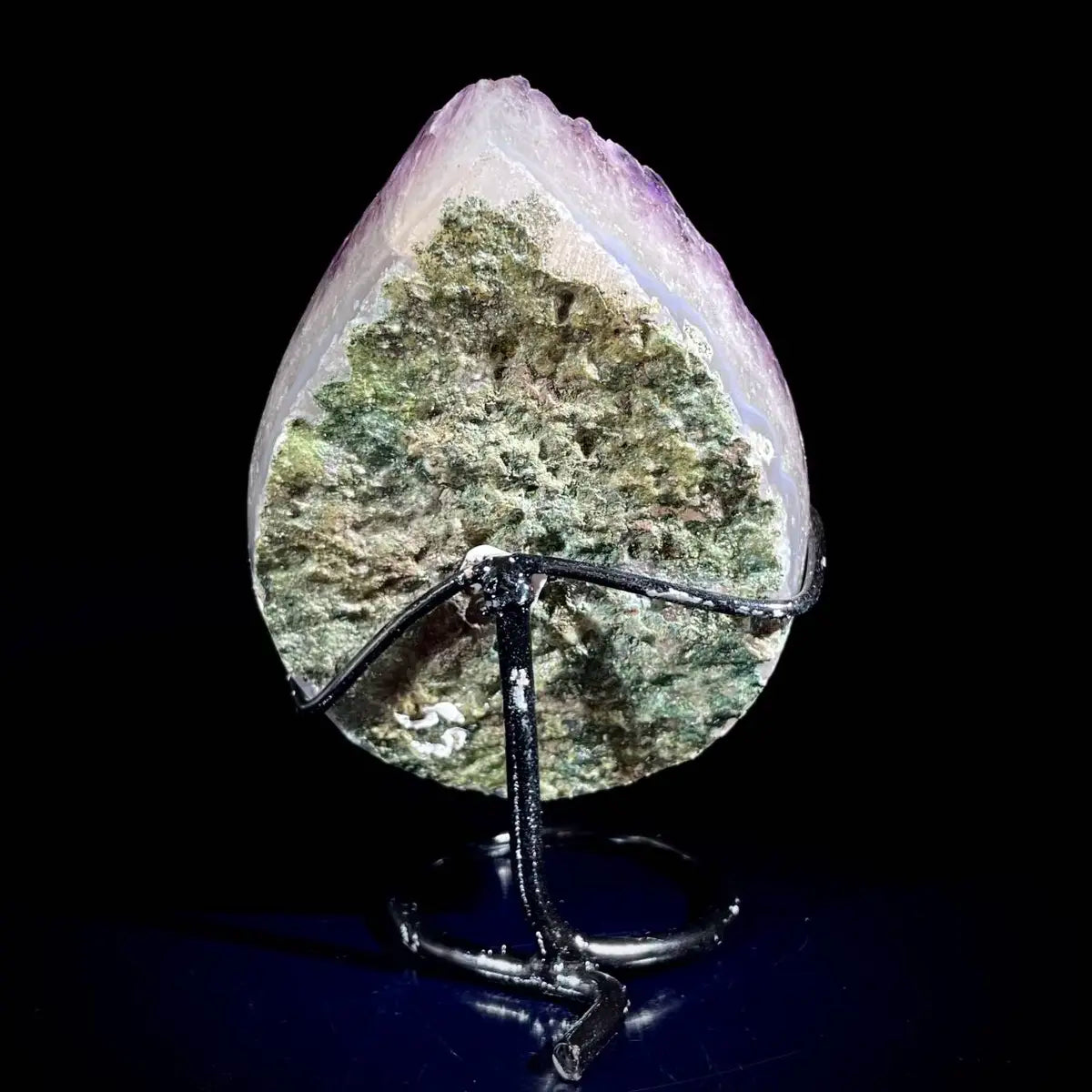 Natural Crystal-Shaped Amethyst Cluster on Stand | Museum Grade Display Mineral Specimen | Decorative Home & Office Decor | 750 g | 14*9.5*4 cm