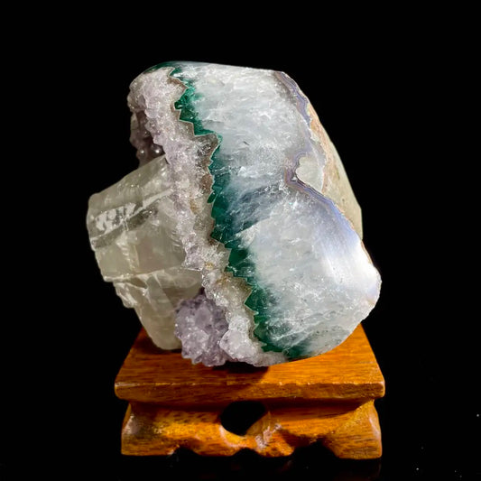 Natural Uruguayan Amethyst Crystal Cluster with Calcite Association | 720g | 8.5 × 8.5 × 8 cm | Quartz & Carbonate Mineral Specimen | Uruguay
