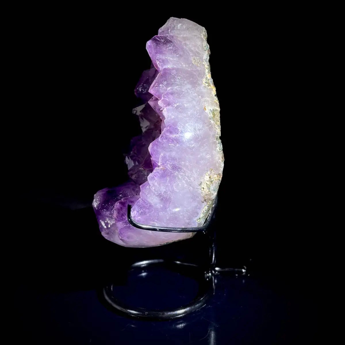 Natural Crystal-Shaped Amethyst Cluster on Stand | Museum Grade Display Mineral Specimen | Decorative Home & Office Decor | 1150 g | 19*11*7 cm