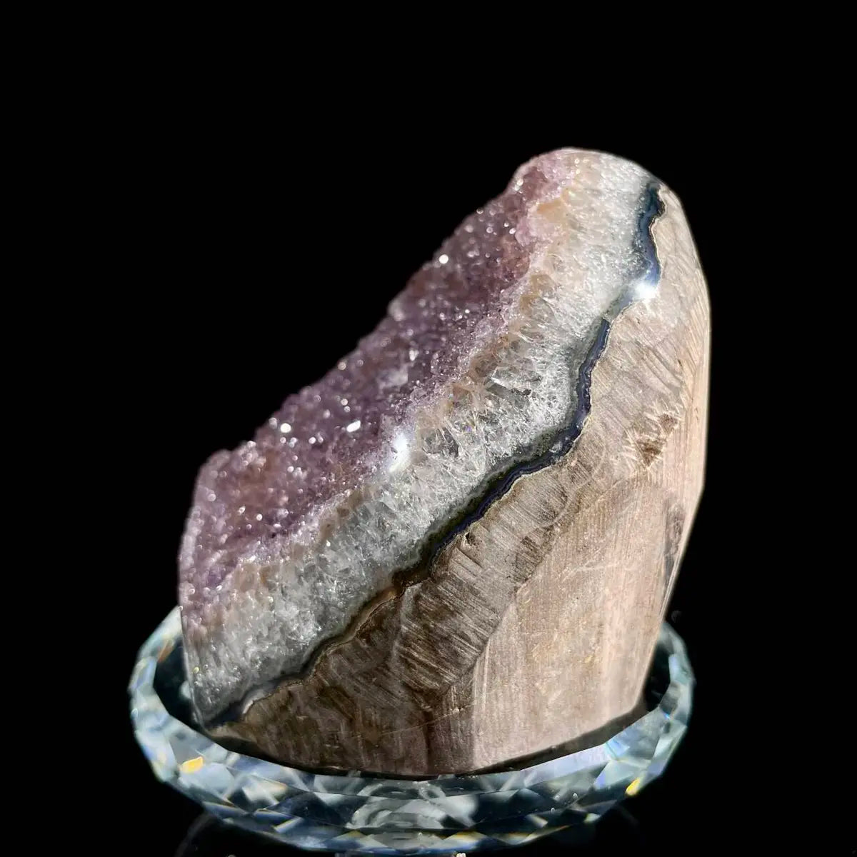 Museum Grade Natural Brazilian Rainbow Quartz Crystal Cluster with Polished Base | 340g | 6.5× 6 × 6cm | Collector Mineral Specimen | Brazil