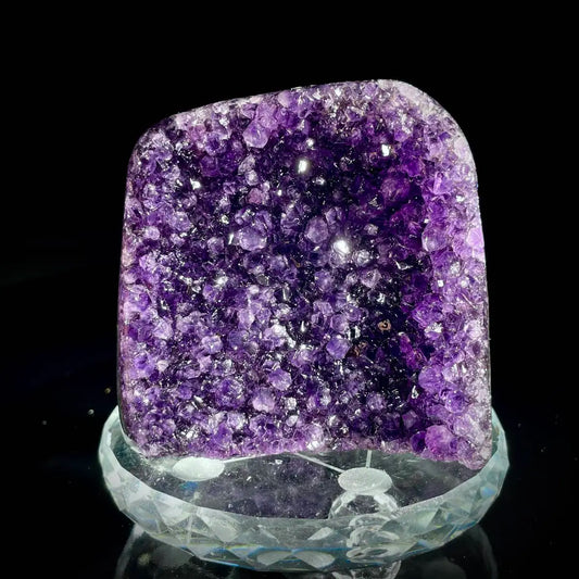 A451-Natural Uruguay Amethyst Crystal Cluster on Matrix | Rare Quartz Mineral Specimen | Mineral Collection | 580 g | 9*7*5 cm