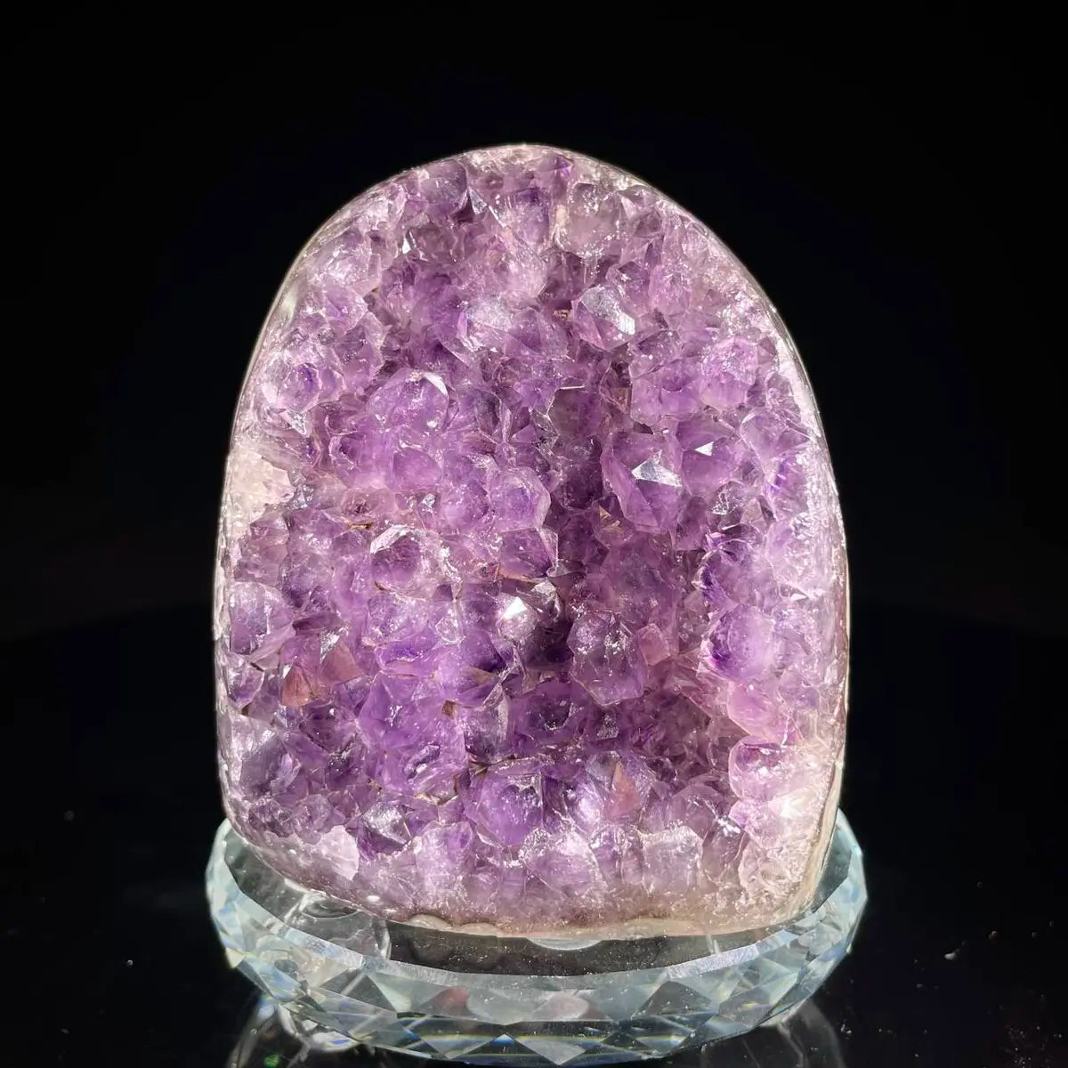 Natural Amethyst Crystal Cluster with Polished Base | 970g | 10.5 × 8.8*5 cm | Quartz Mineral Specimen | Uruguay