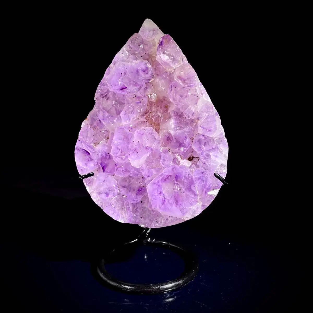 Natural Crystal-Shaped Amethyst Cluster on Stand | Museum Grade Display Mineral Specimen | Decorative Home & Office Decor | 1150 g | 19*11*7 cm