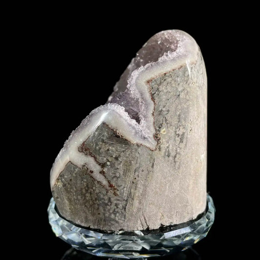 Museum Grade Natural Brazilian Rainbow Quartz Crystal Cluster with Polished Base |370g | 7.5× 6 × 7 cm | Collector Mineral Specimen | Brazil