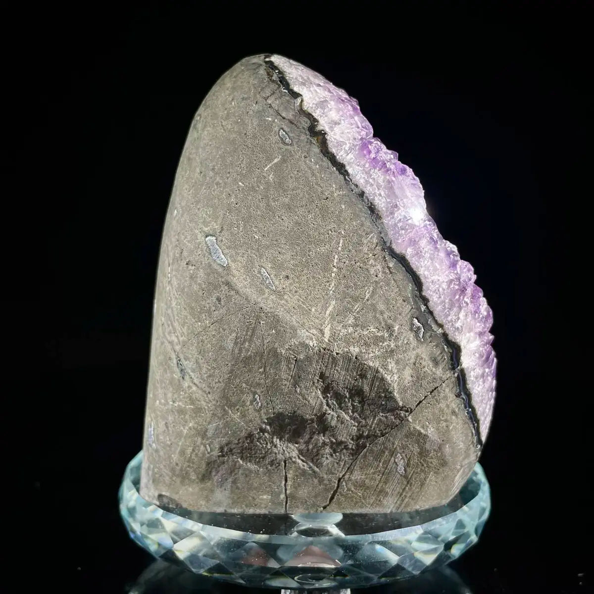 Natural Amethyst Crystal Cluster with Polished Base |830g | 10.5*8*6.5 cm | Quartz Mineral Specimen | Uruguay