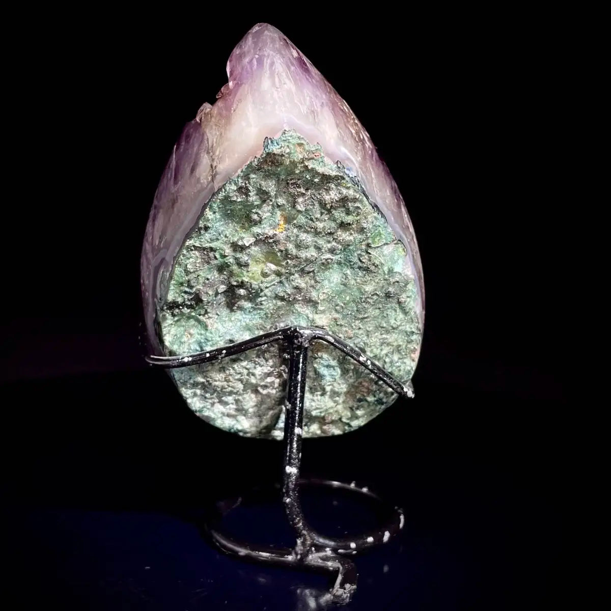 Natural Crystal-Shaped Amethyst Cluster on Stand | Museum Grade Display Mineral Specimen | Decorative Home & Office Decor | 810 g | 15*8*5 cm