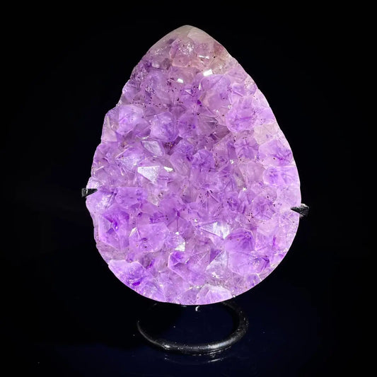 A484-Natural Crystal-Shaped Amethyst Cluster on Stand | Museum Grade Display Mineral Specimen | Decorative Home & Office Decor | 2720 g | 21*13*10 cm