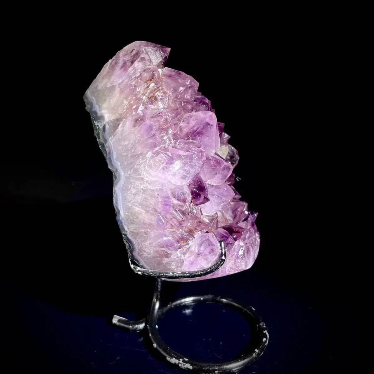Natural Crystal-Shaped Amethyst Cluster on Stand | Museum Grade Display Mineral Specimen | Decorative Home & Office Decor | 810 g | 15*8*5 cm
