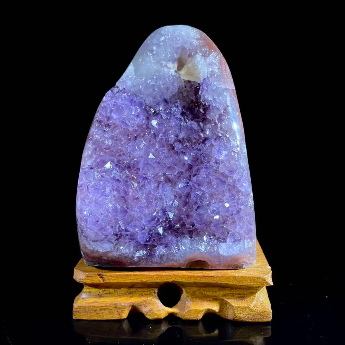Natural Uruguayan Amethyst Crystal Cluster with Calcite Association |950g | 12.5 × 6.5× 9 cm | Quartz & Carbonate Mineral Specimen | Uruguay
