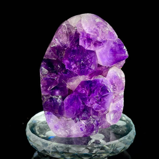 A452-Natural Uruguay Amethyst Crystal Cluster on Matrix | Rare Quartz Mineral Specimen | Mineral Collection | 600 g | 9*7*7.5 cm