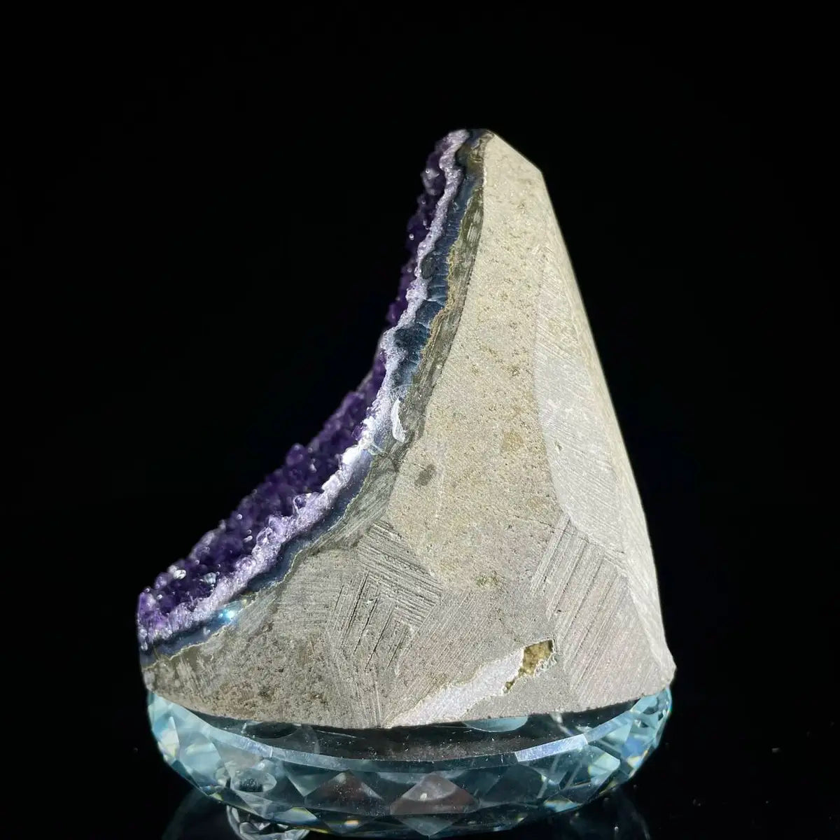 Natural Amethyst Crystal Cluster with Polished Base | 660g | 9.5*9*7.5 cm | Quartz Mineral Specimen | Uruguay