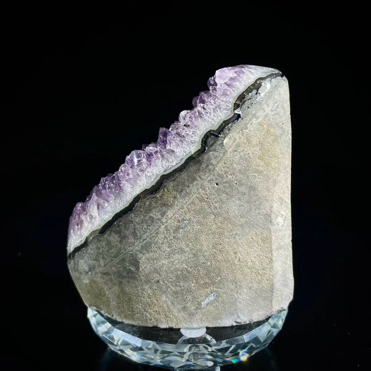 Natural Amethyst Crystal Cluster with Polished Base |490g | 8.5*8.5*8 cm | Quartz Mineral Specimen | Uruguay