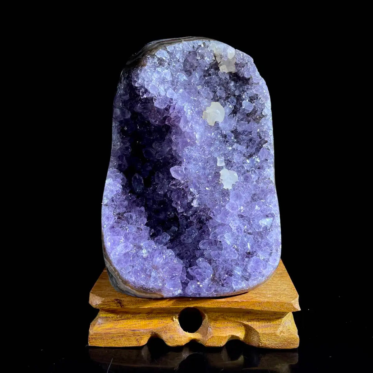 Natural Uruguayan Amethyst Crystal Cluster with Calcite Association |920g | 13.5 × 9× 7 cm | Quartz & Carbonate Mineral Specimen | Uruguay
