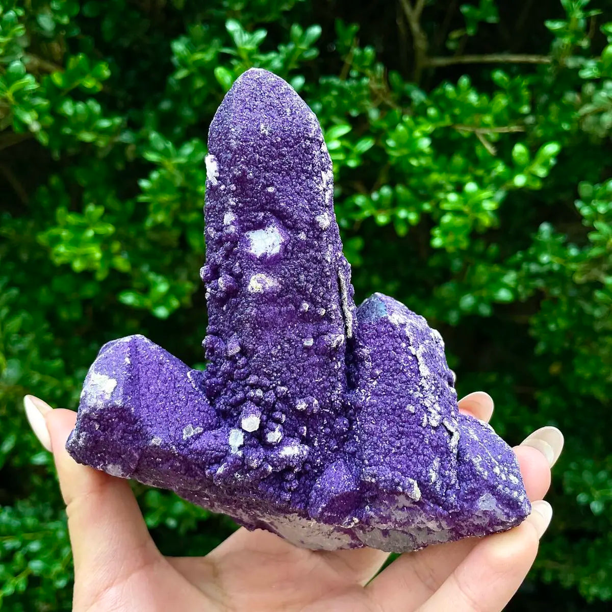 Natural Calcite Crystal Cluster with Purple Mineral Coating | 430g | 12.5 × 11× 5.5cm | Carbonate Minerals | Inner Mongolia, China