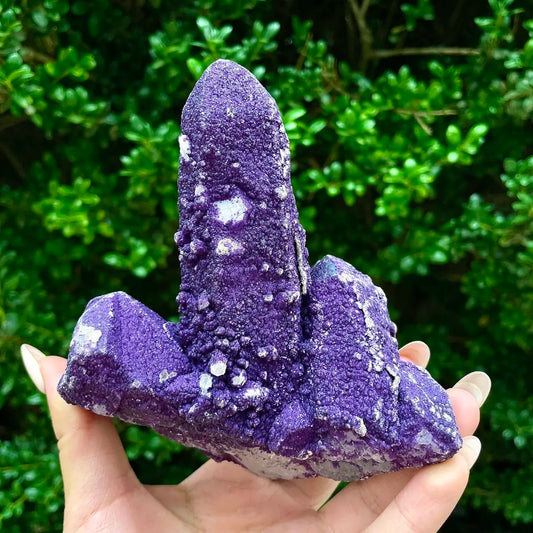 Natural Calcite Crystal Cluster with Purple Mineral Coating | 430g | 12.5 × 11× 5.5cm | Carbonate Minerals | Inner Mongolia, China