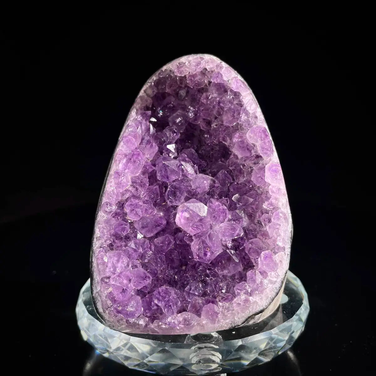 Natural Amethyst Crystal Cluster with Polished Base | 680g | 9.5*7.5*7.5 cm | Quartz Mineral Specimen | Uruguay