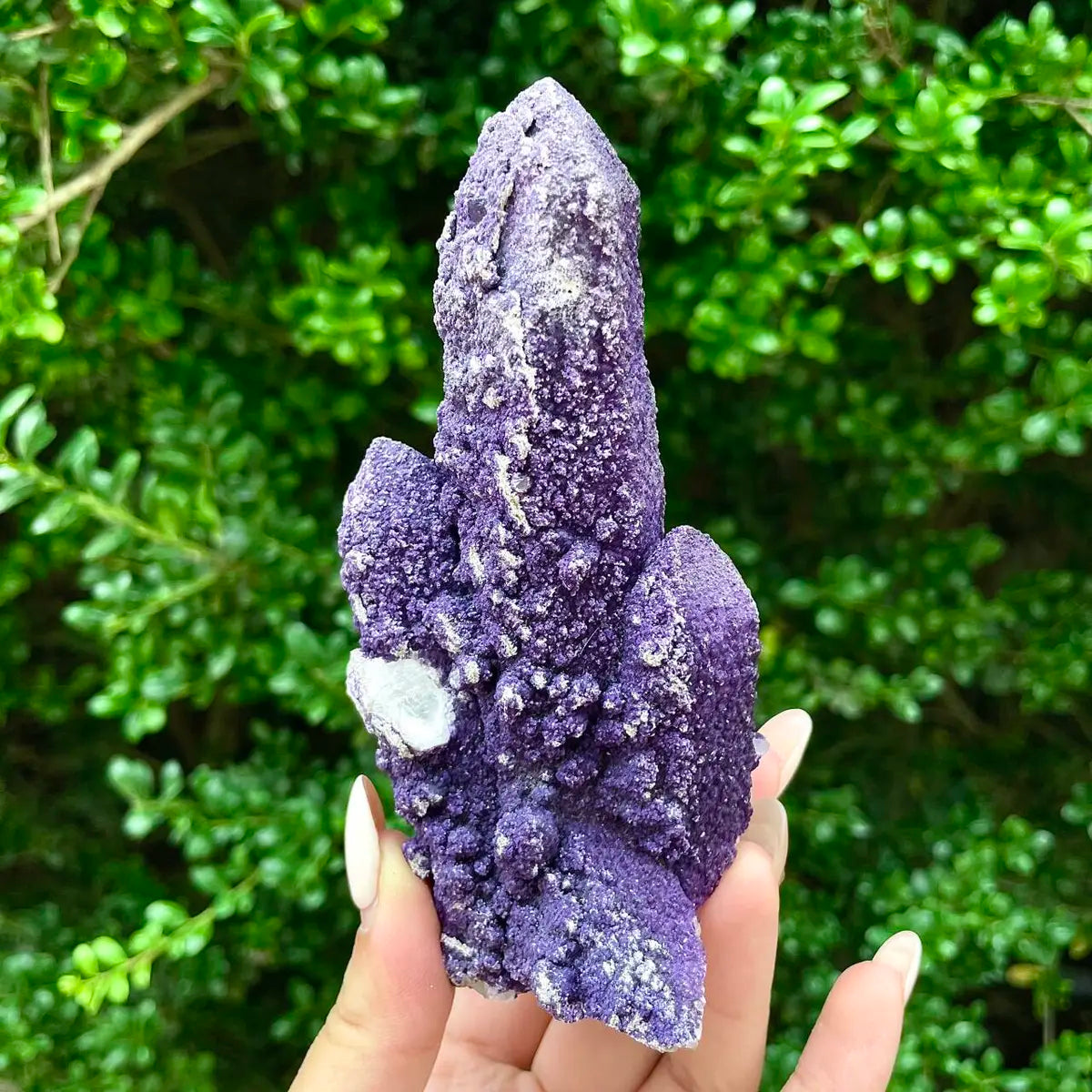 Natural Calcite Crystal Cluster with Purple Mineral Coating |240g | 12.5× 5.5× 6cm | Carbonate Minerals | Inner Mongolia, China