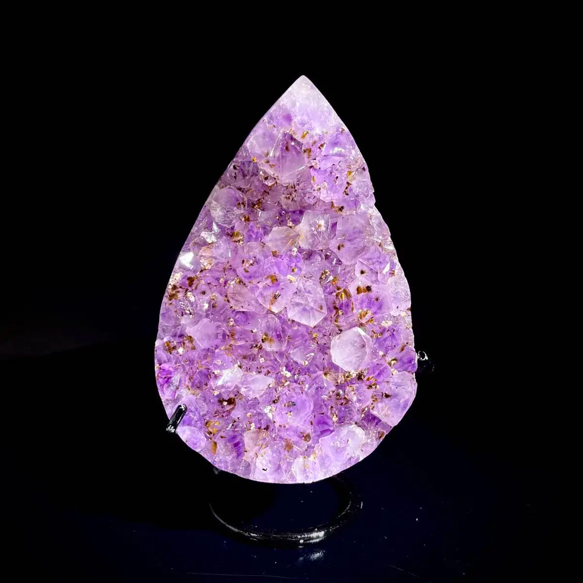 Natural Crystal-Shaped Amethyst Cluster on Stand | Museum Grade Display Mineral Specimen | Decorative Home & Office Decor | 600 g | 13*7.5*4.5 cm