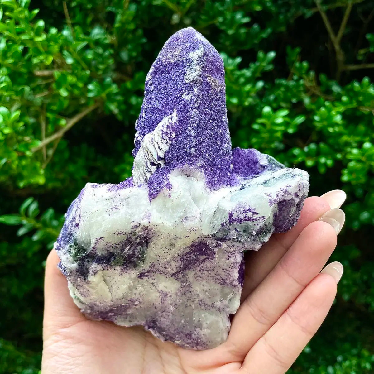 Natural Calcite Crystal Cluster with Purple Mineral Coating | 520g | 13× 10.5× 5.5cm | Carbonate Minerals | Inner Mongolia, China