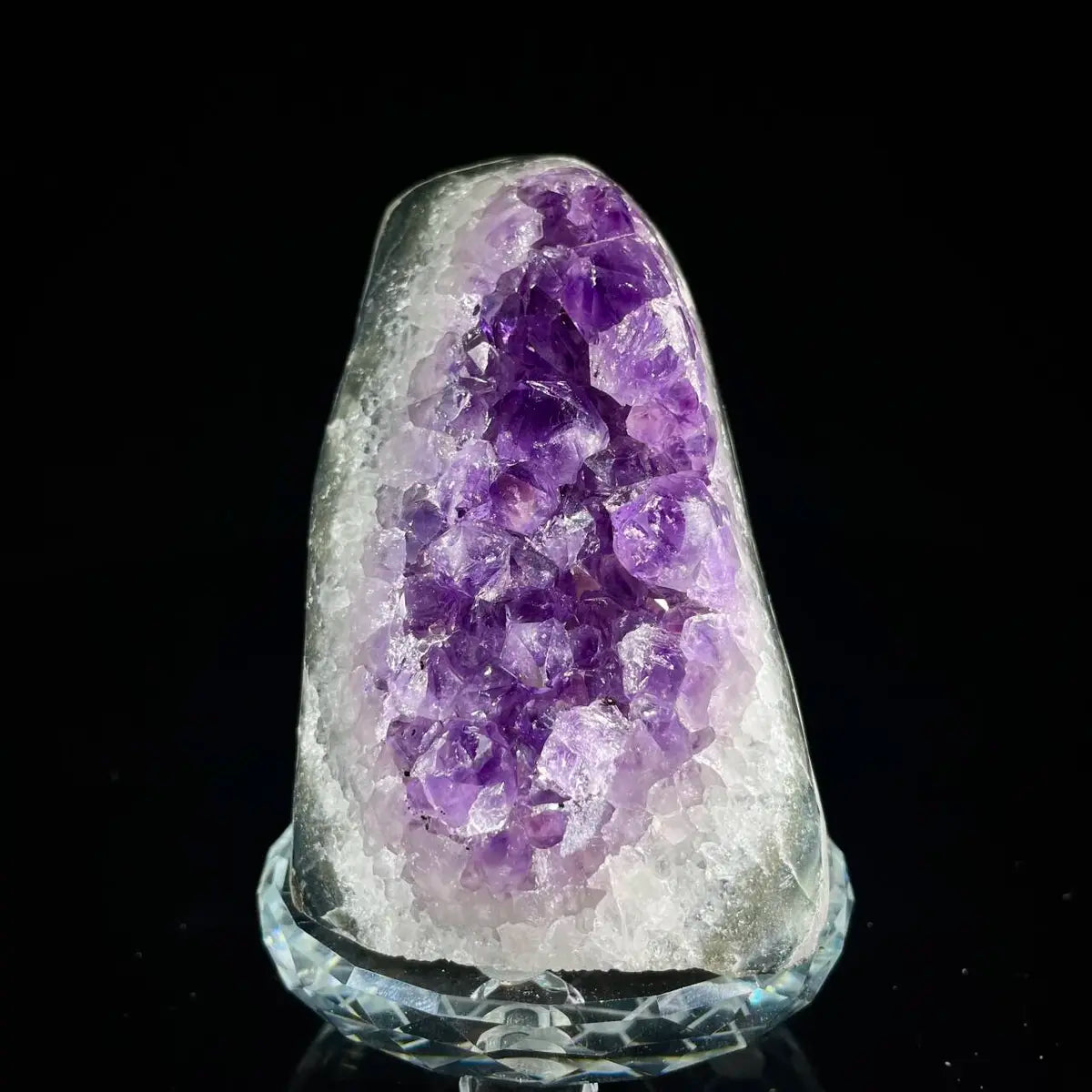 Natural Amethyst Crystal Cluster with Polished Base | 530g | 8.5*6*8 cm | Quartz Mineral Specimen | Uruguay