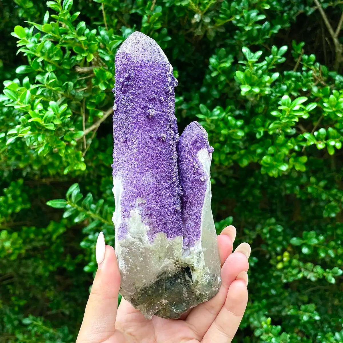 Natural Calcite Crystal Cluster with Purple Mineral Coating |550g | 17.5× 6.5× 5cm | Carbonate Minerals | Inner Mongolia, China