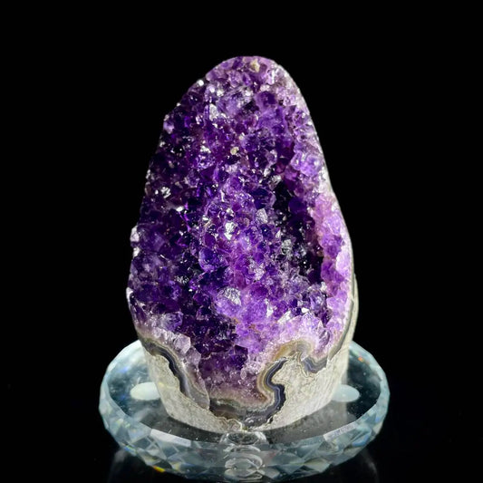 A438-Natural Uruguay Amethyst Crystal Cluster on Matrix | Rare Quartz Mineral Specimen | Mineral Collection | 760 g | 11*6*8.5 cm