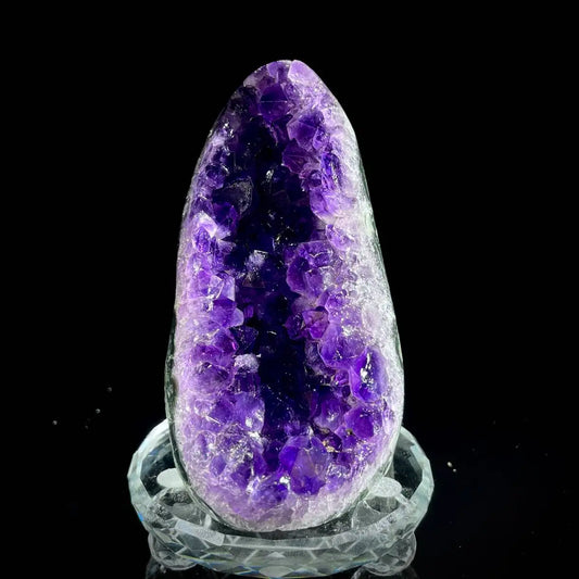A449-Natural Uruguay Amethyst Crystal Cluster on Matrix | Rare Quartz Mineral Specimen | Mineral Collection | 390 g | 7*7.5*5.5 cm