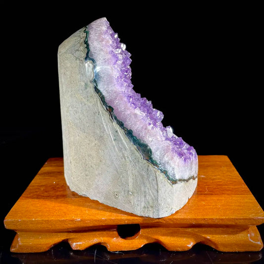 Natural Uruguayan Amethyst Crystal Cluster with Calcite Association | 1400g | 12 × 12 × 10 cm | Quartz & Carbonate Mineral Specimen | Uruguay