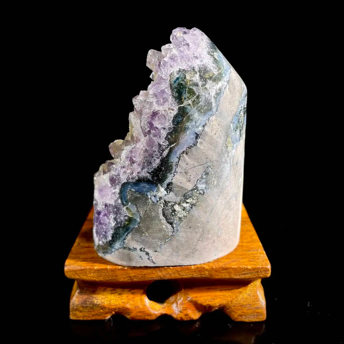 Natural Uruguayan Amethyst Crystal Cluster with Calcite Association | 340g | 9 ×6.5 × 6 cm | Quartz & Carbonate Mineral Specimen | Uruguay