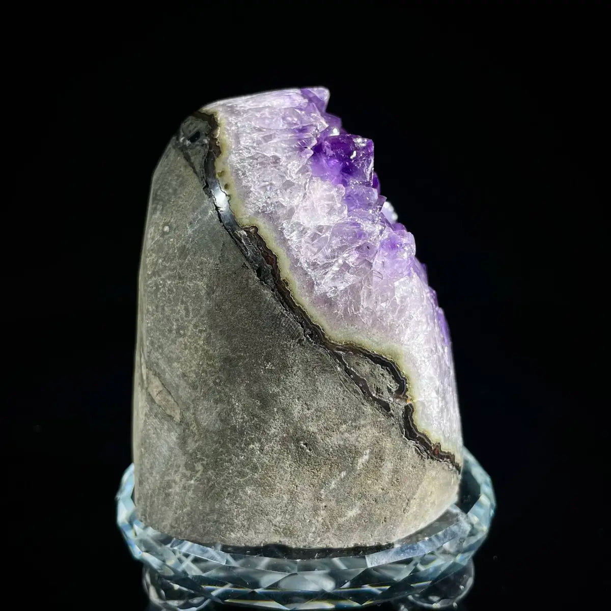 Natural Amethyst Crystal Cluster with Polished Base | 530g | 7.5*7*6cm | Quartz Mineral Specimen | Uruguay