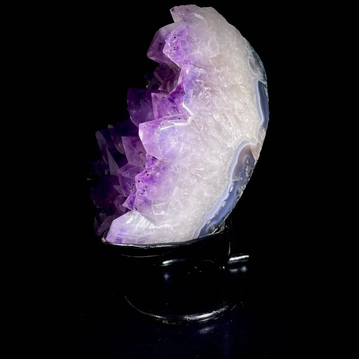 Natural Crystal-Shaped Amethyst Cluster on Stand | Museum Grade Display Mineral Specimen | Decorative Home & Office Decor | 1780 g | 19*10*10 cm