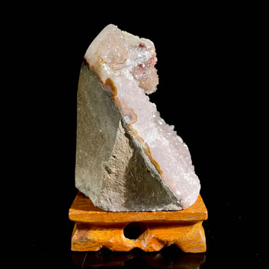 Natural Uruguayan Amethyst Crystal Cluster with Calcite Association | 730g |10.5× 8 × 8.5cm | Quartz & Carbonate Mineral Specimen | Uruguay