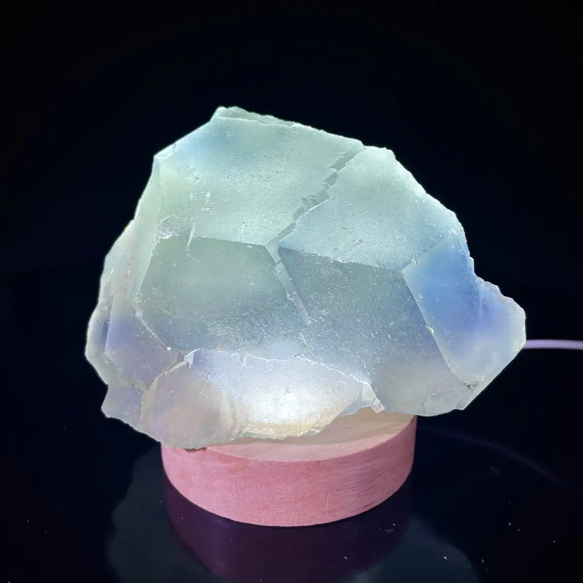 Large Translucent Green Fluorite Specimen from Hunan, China | Natural Light-Transmitting Crystal Display Piece | 940 g | 13*9.5*6 cm