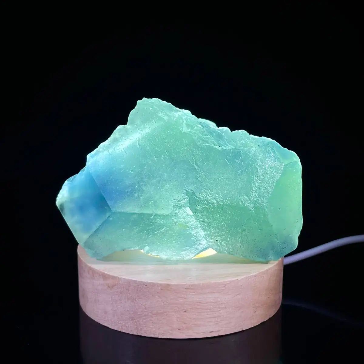 Large Translucent Green Fluorite Specimen from Hunan, China | Natural Light-Transmitting Crystal Display Piece | 490 g | 9*7*5.5 cm