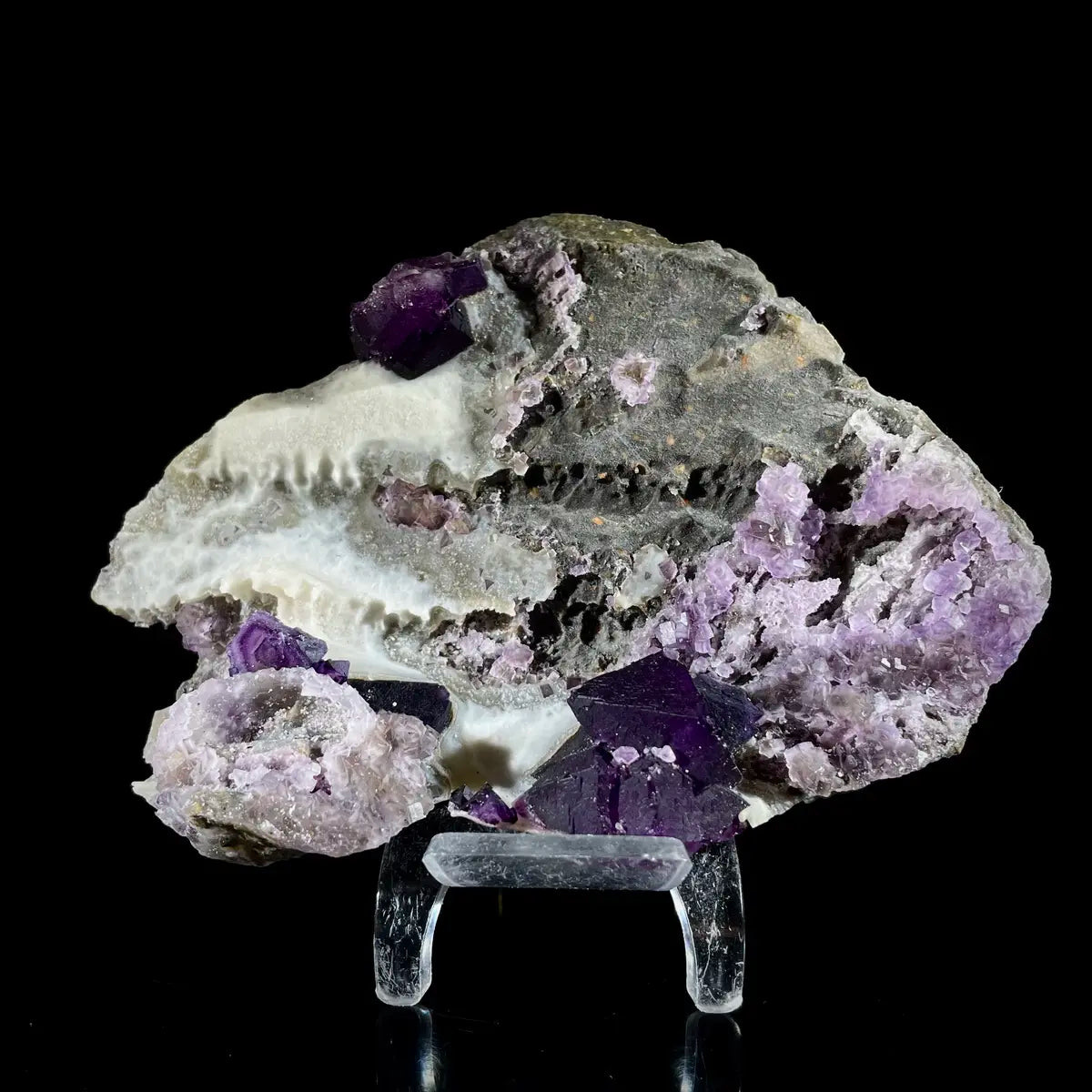Zhejiang Octahedral Fluorite Crystal Cluster | Natural Purple Fluorite Mineral Specimen | 270 g | 12.5*9*.3.5 cm
