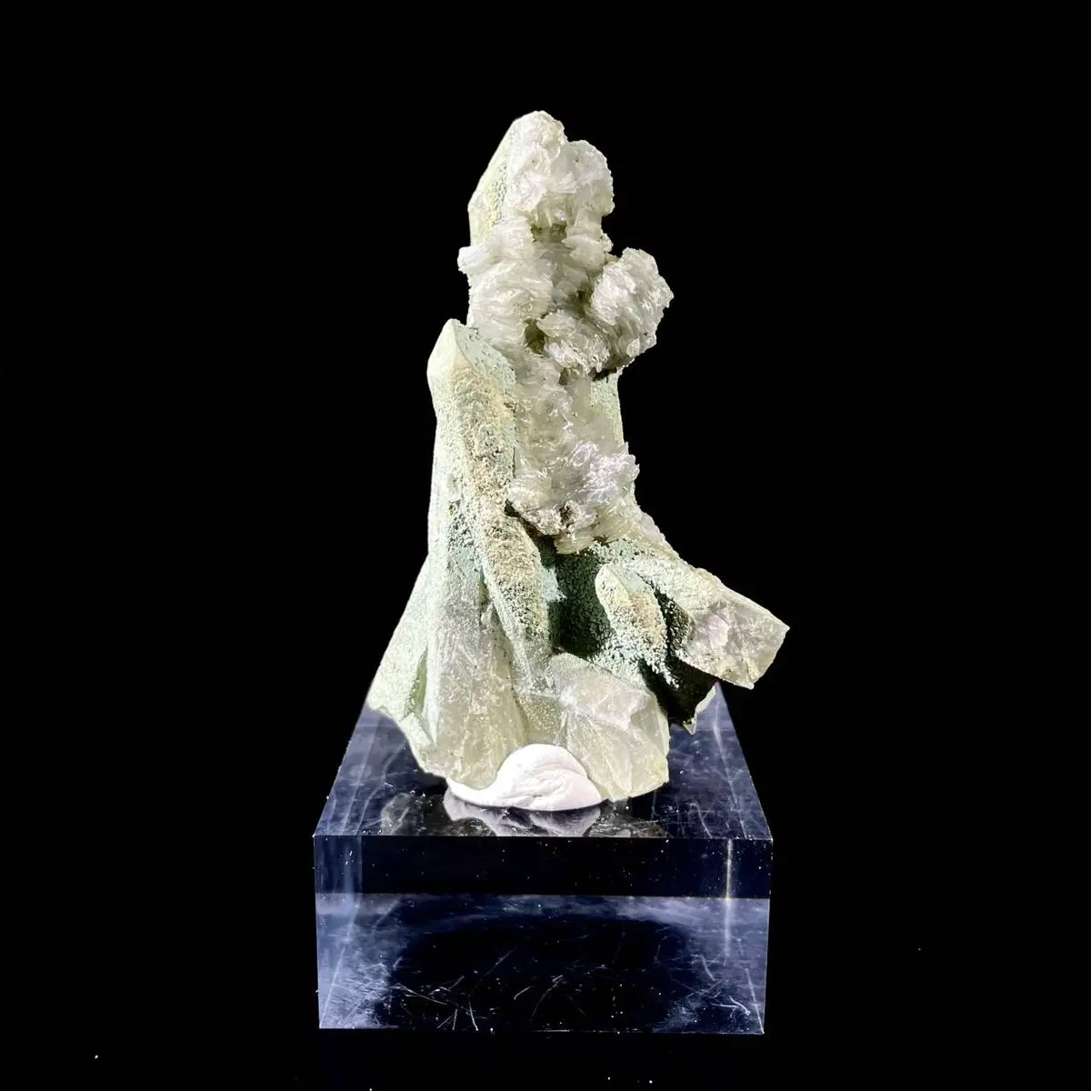 Natural Chlorite Quartz with Calcite Crystal Cluster on Matrix | Green Phantom Quartz Mineral Specimen | Rare Mineral Association | 70 g | 8*5*3 cm