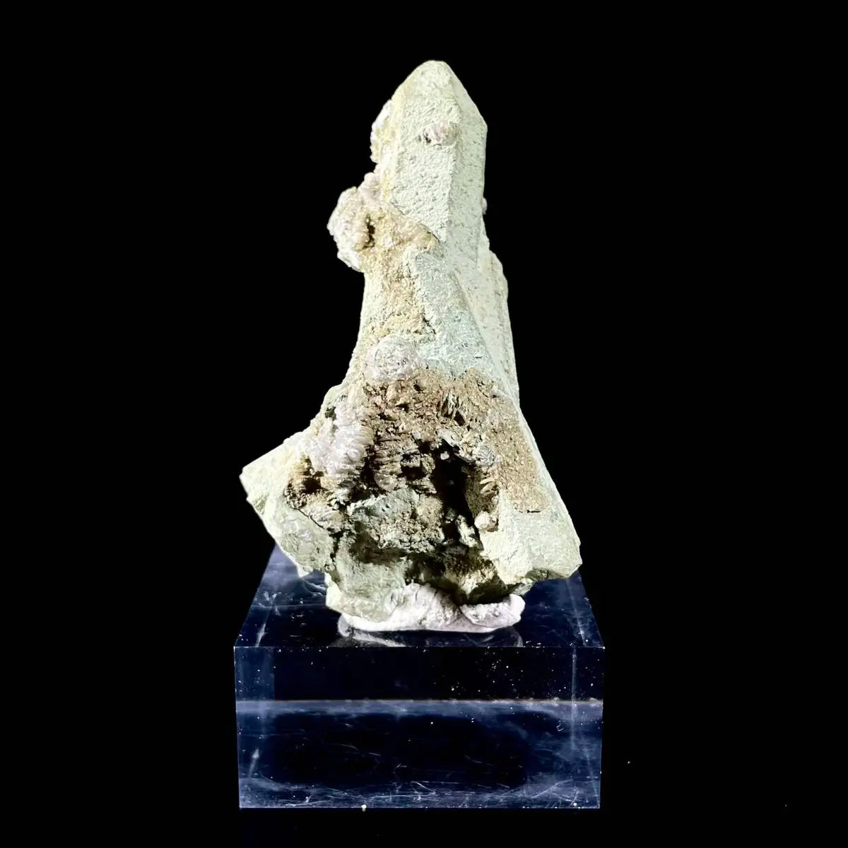 Natural Chlorite Quartz with Calcite Crystal Cluster on Matrix | Green Phantom Quartz Mineral Specimen | Rare Mineral Association | 70 g | 8*5*3 cm